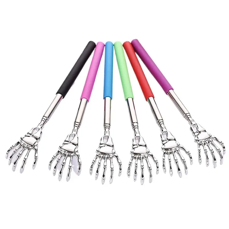Stainless Steel Adjustable Massage and Tickle Relief Back Portable Rubber Handle Extendable Telescoping Itch Stick Health Care