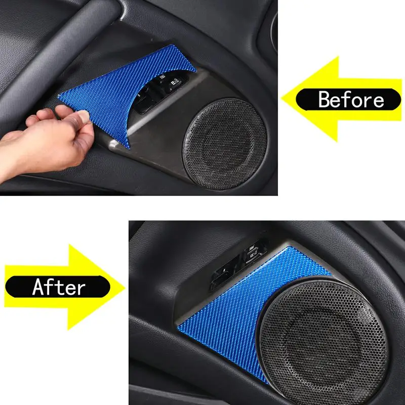 For 2006-2011 Mitsubishi Eclipse soft carbon fiber car door horn stickers car interior protection accessories