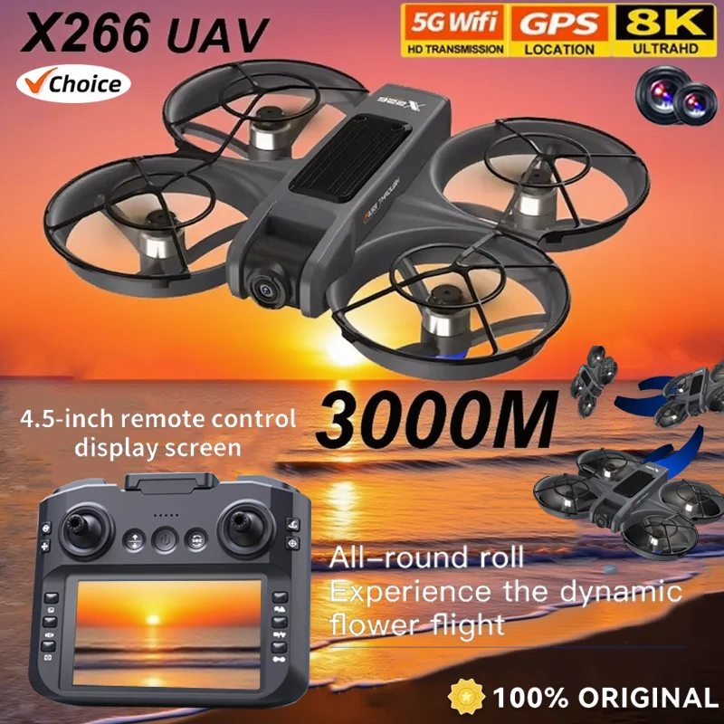 โดรน NEW X226 พร้อมรีโมทคอนโทรล VR ระบบไร้แปรงถ่าน ส่งภาพคู่ ความคมชัดสูง บินได้แบบออปติคอลโฟลว์ หลบหลีกสิ่งกีดขวาง ของเล่นสำหรับเด็กผู้ชาย