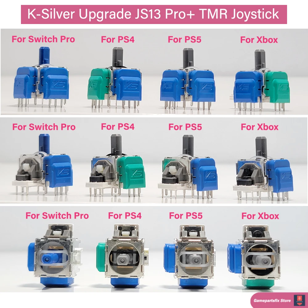 K-SILVER JS13 PRO+ TMR Joystick for Switch Pro PS5 PS4 Xbox Series Xbox One Anti-Drift Electromagnetic 3D Analog TMR ThumbStick