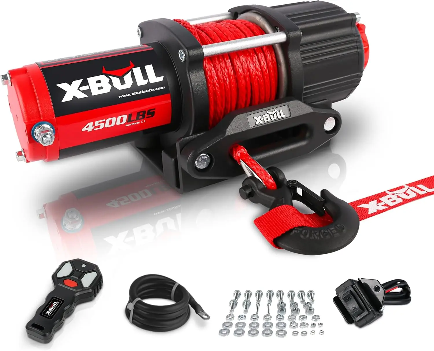 

4500 lbs 12V Electric with Fairlead ATV UTV with Waterproof Synthetic Rope with Wireless Remotes