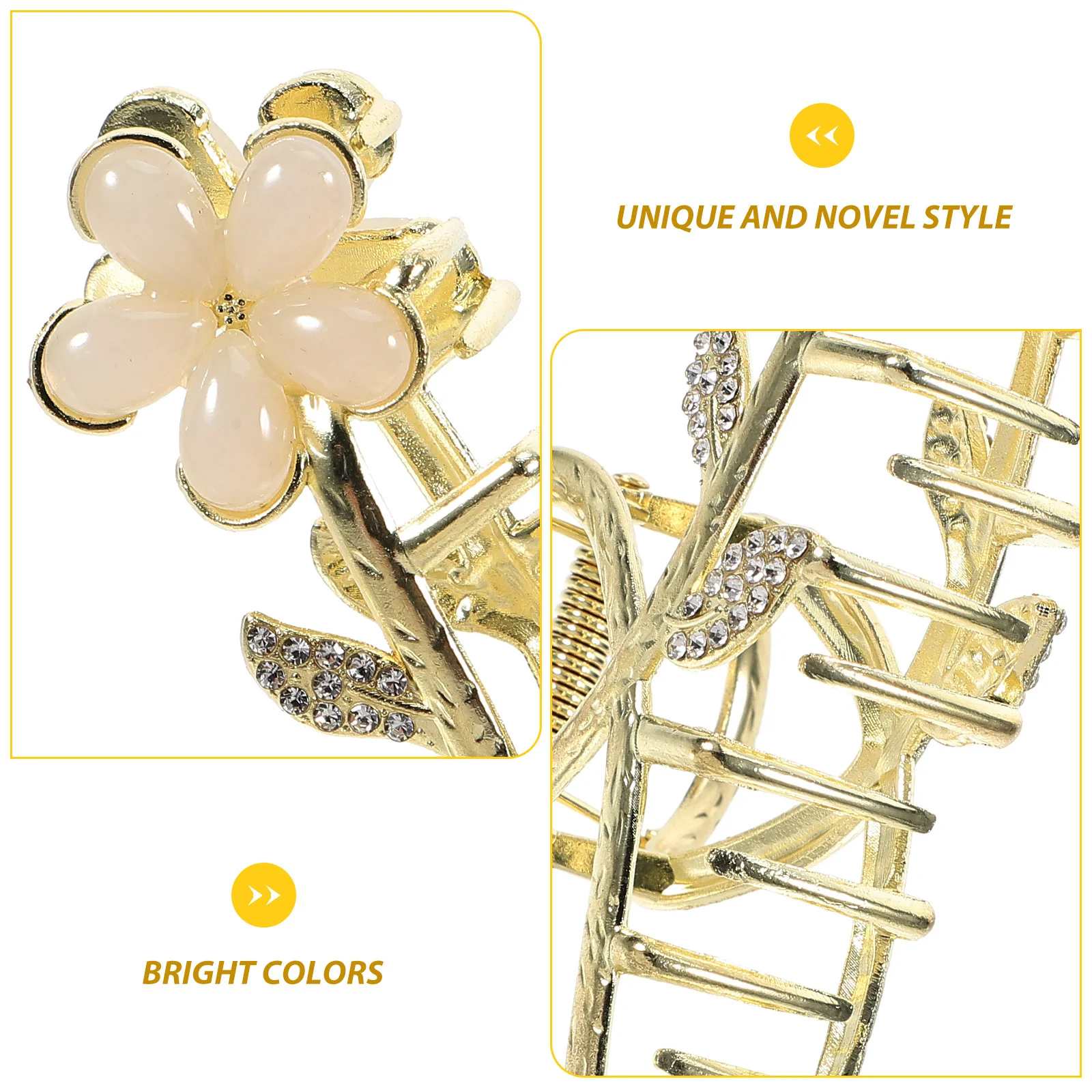 

Large Metal Flower Hair Claw Clips Elegant Jaw Clamps For Women Thick Hair Accessories Bright Color Stylish Headpiece Party