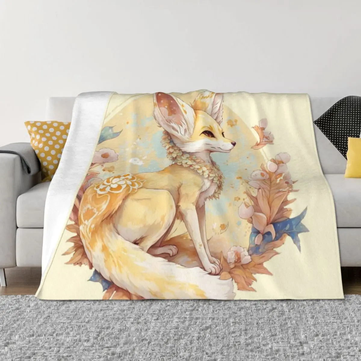 Fennec Fox Heaven Throw Blanket Vintage Luxury Thicken Beautifuls halloween Blankets