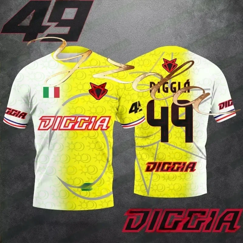 

New Franco Morbidelli 21&49 Motorcycle Enthusiasts Summer Men's And Women's Fashionable Breathable Casual Style T-shirt