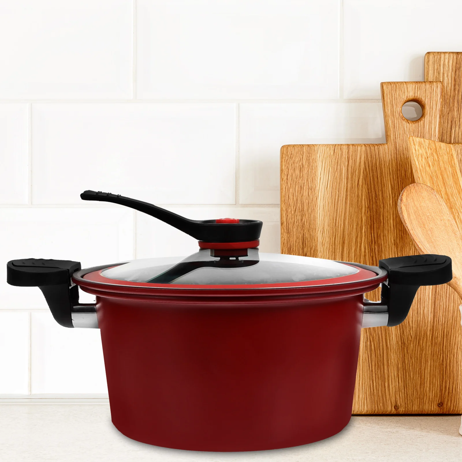 Cookware Micro Pressure Cooker Household Cooking Tool Nonstick Steamer Pot Red Home