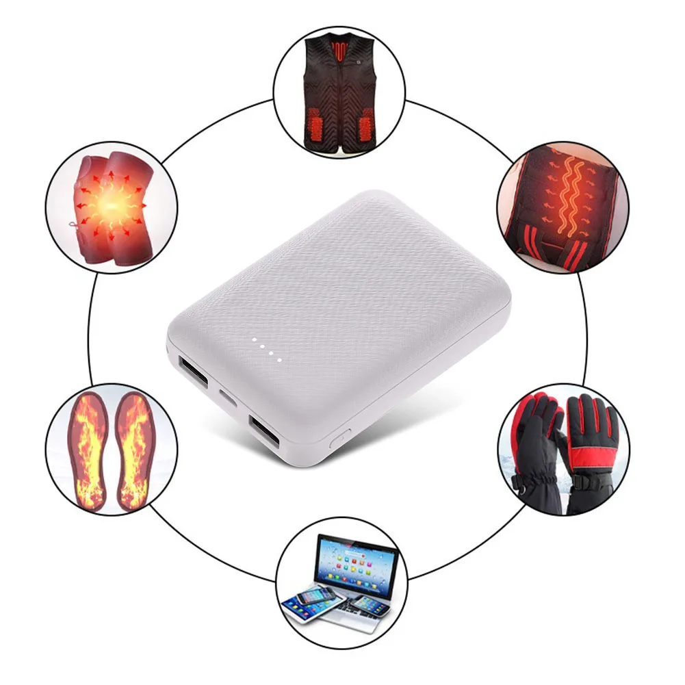 New Power Bank 20000mAh Portable Mini Charger Fast Charging External Battery Pack for Heating Vest Jacket Scarf Socks Gloves