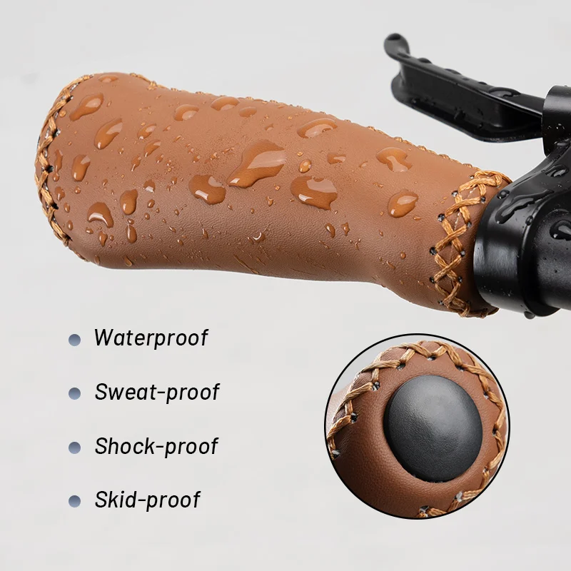 Folding PU Leather Bicycle Handlebar 22.2mm Bicycle Grip with Dust stopper Bicycle Accessories Mountain Bike Shift Bar Cover