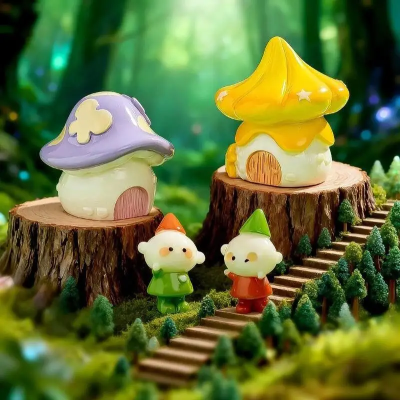 Waterproof Mushroom Elf Mini Statues 1/10PCS Fairy Garden Animal Figures Tiny Decor for Outdoor Balcony Yard Lawn Ornament