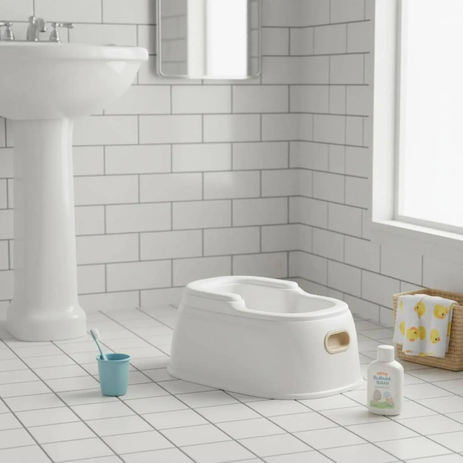 Wash Basin No Squat Design Baby Washing for seat Non-Slip for Bathroom
