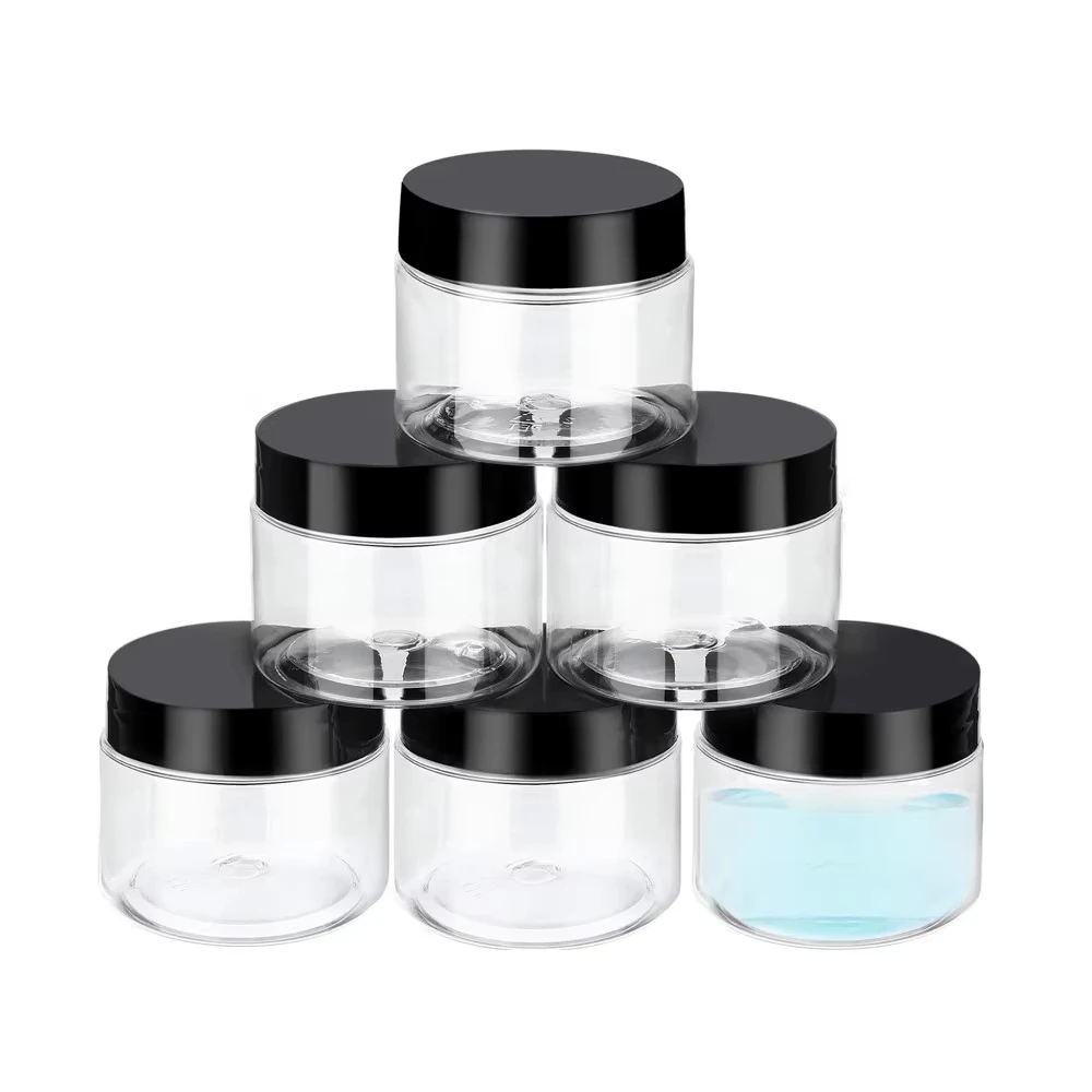 20pcs/lot  50g 50ml Empty Plastic Cosmetic Makeup Jar Pots Transparent Sample Bottles Eyeshadow Cream Lip Balm Container