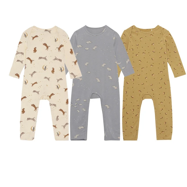 Infant and Toddler Printed Jumpsuit Autumn New Baby Pullover Long Sleeved Crawling Suit Nordic Style Newborn Clothes