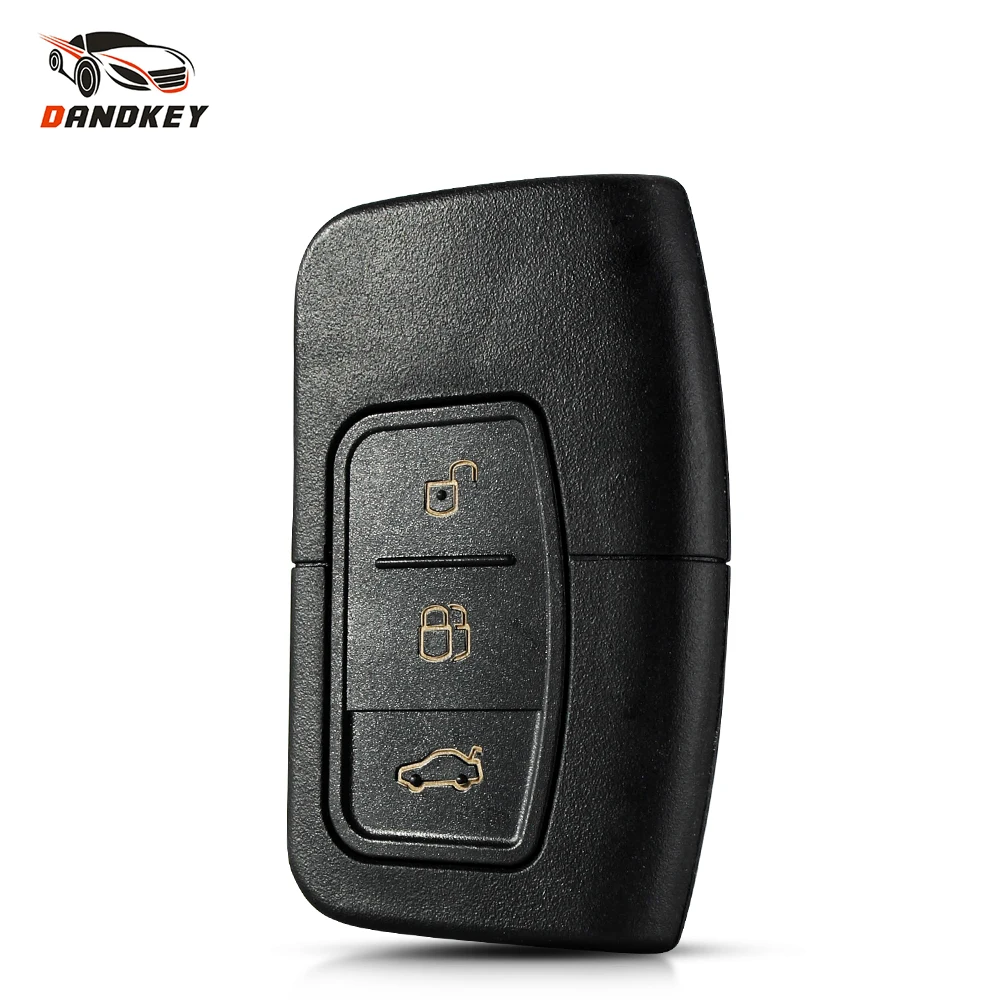 Dandkey For Ford 2016+ Focus Mondeo Galaxy S-Max C-Max Kuga Smart Remote Key Shell Case 3 Button Keyless HU101 Blade Replacement