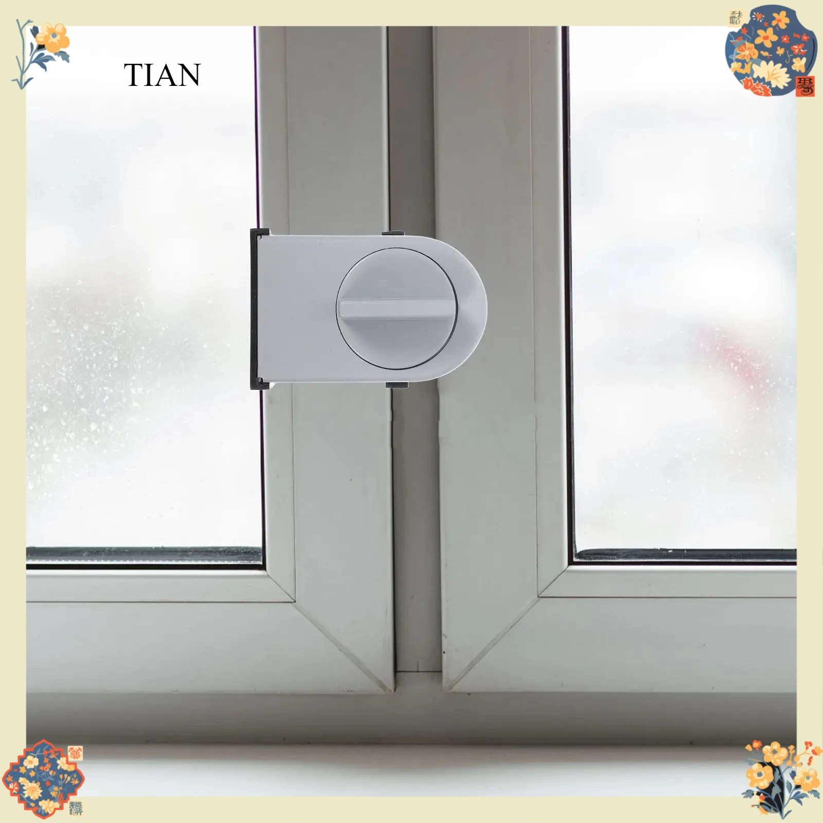 TIAN Large Sliding Window Lock Child Proof Safety Restrictor for Sliding Glass Doors Kids Protection Secure Metal Design