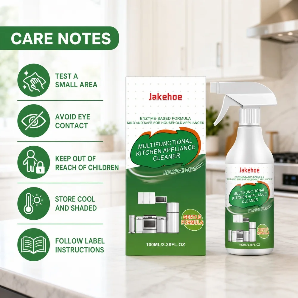 Jakehoe Kitchen Appliance Cleaner Spray 100 ml for Cooktops Stoves Ovens Microwaves Refrigerators and Countertop Grease Care Kit