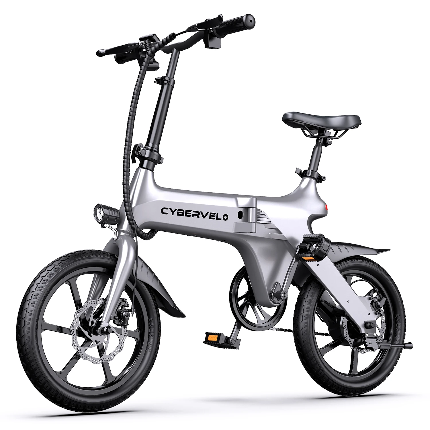 Cybervelo 500W Peak Motor Foldable E-Bike Adult City Travel Electric Bike 20MPH Ultra Light Long Range Commuter EK13 image 2