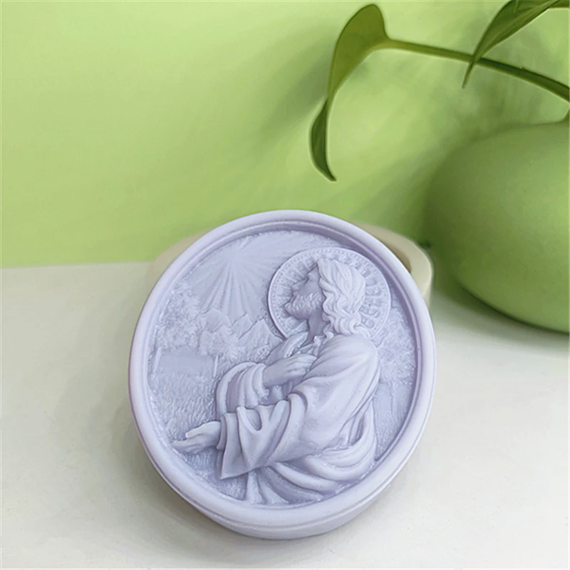 Saint Father Soap Mold Handmade Soap-Making Tools Christian Mould for Wax Resin Epoxy Clay Plaster DIY Gift Table Decor