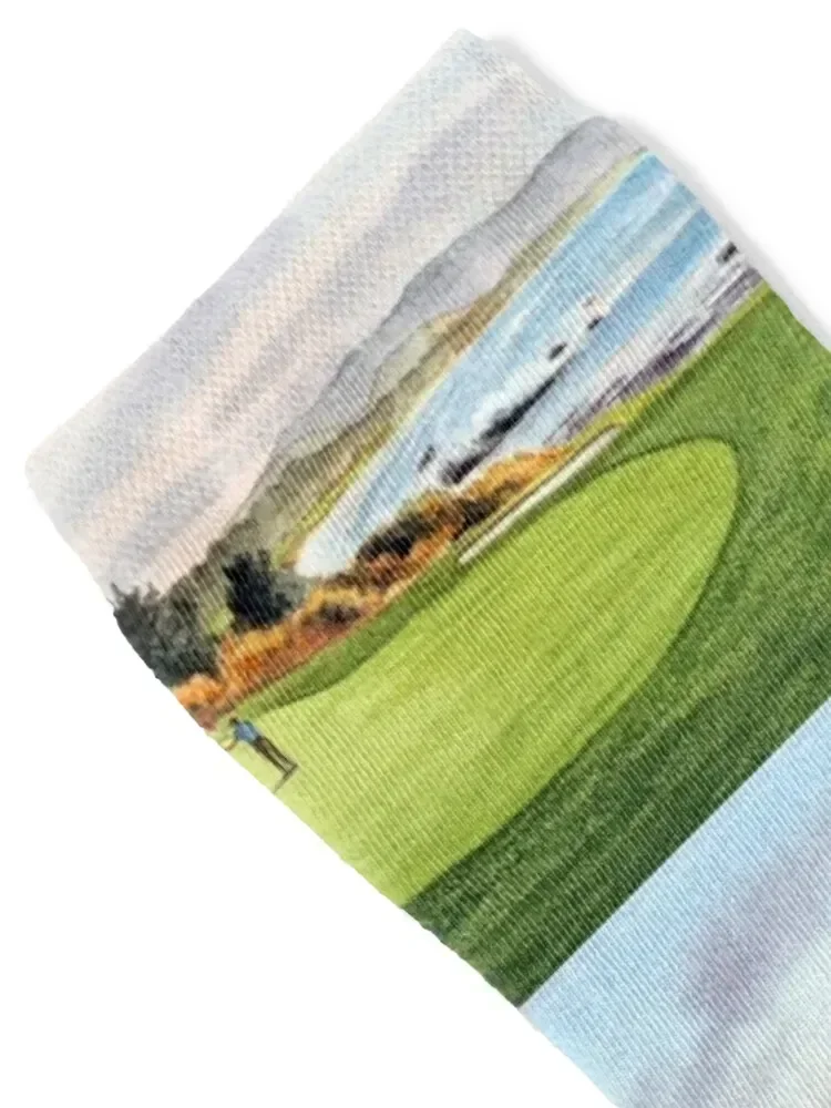 Pebble Beach Golf Course 8Th Green Putting Out Socks winter gifts essential Luxury Woman Socks Men's