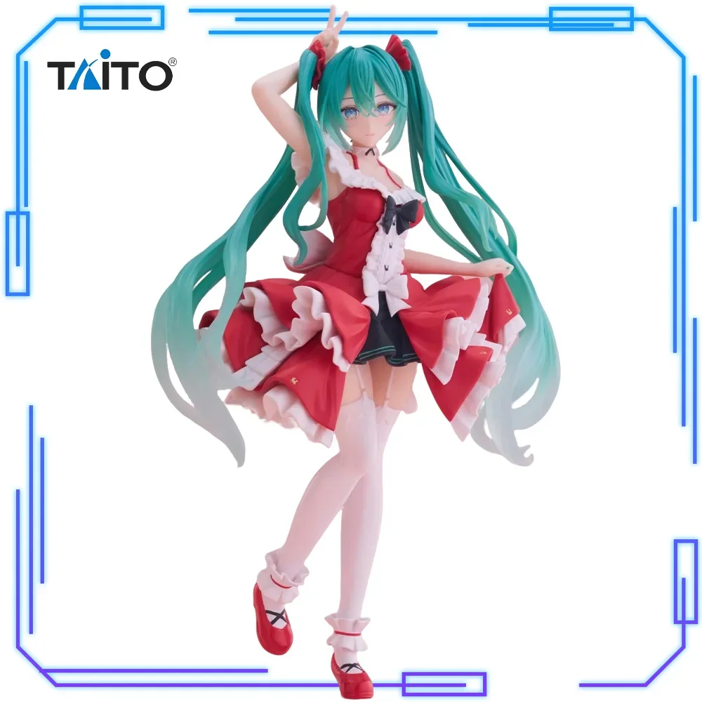 在庫あり-タイトーオリジナル本物の-vocaloid-初音ミクファッションフィギュアロリータ版-18-センチコレクション模型玩具フィギュア誕生日ギフト