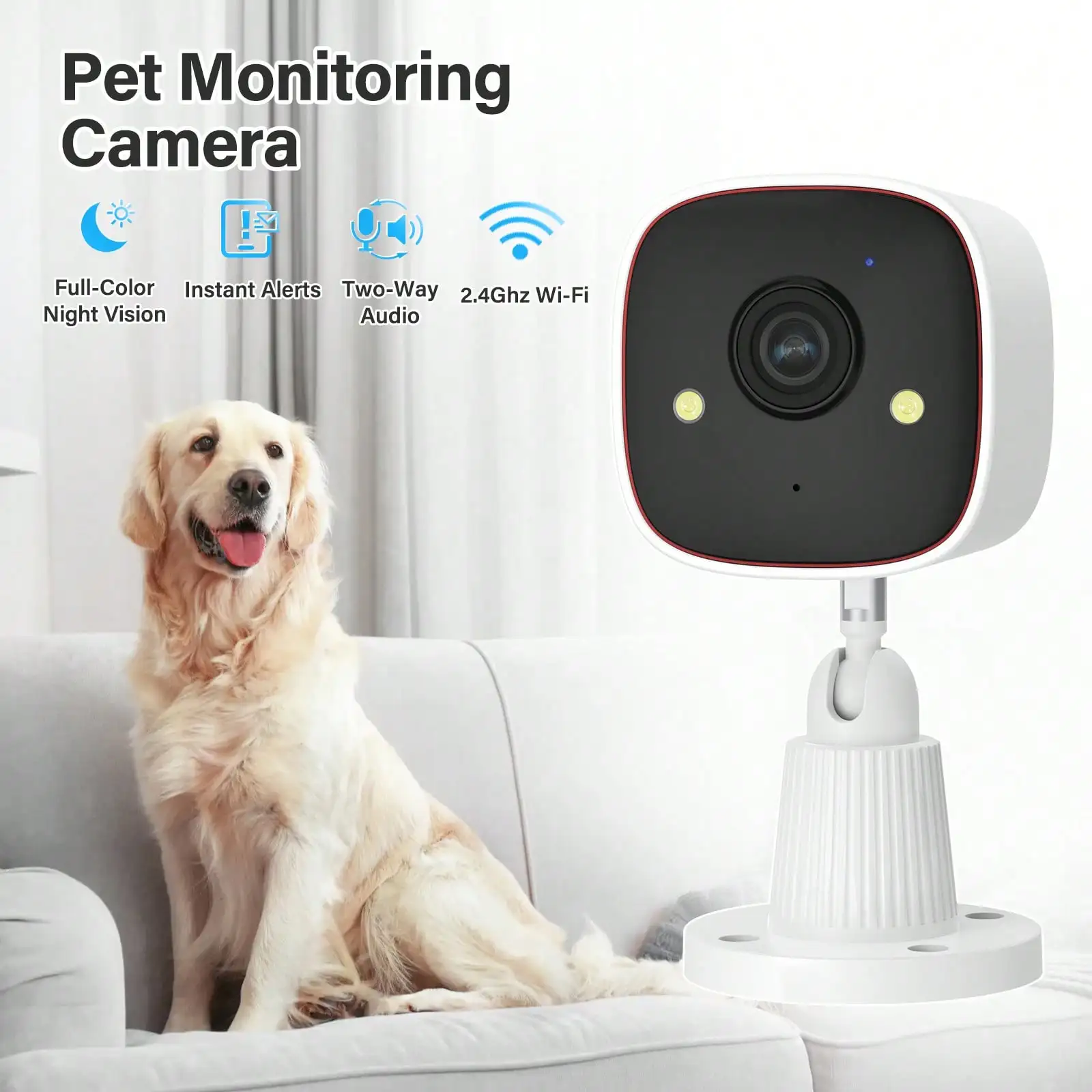 

ennov 2K Dual-Band WiFi Security Camera, 2.4GHz & 5GHz Wireless Indoor Outdoor Cam, Color Night Vision, AI Human Detection, 2-Way Audio, IP66 Waterproof, Baby & Pet Monitor for Home Security