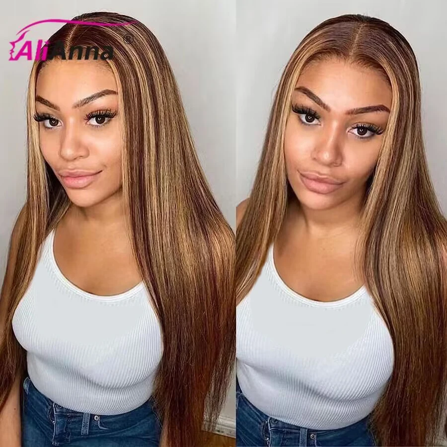 Highlight Bundles Straight Human Hair Bundles Raw Hair P4/27 Colored Ombre Honey Blonde Bundles Brazilian Hair Extensions