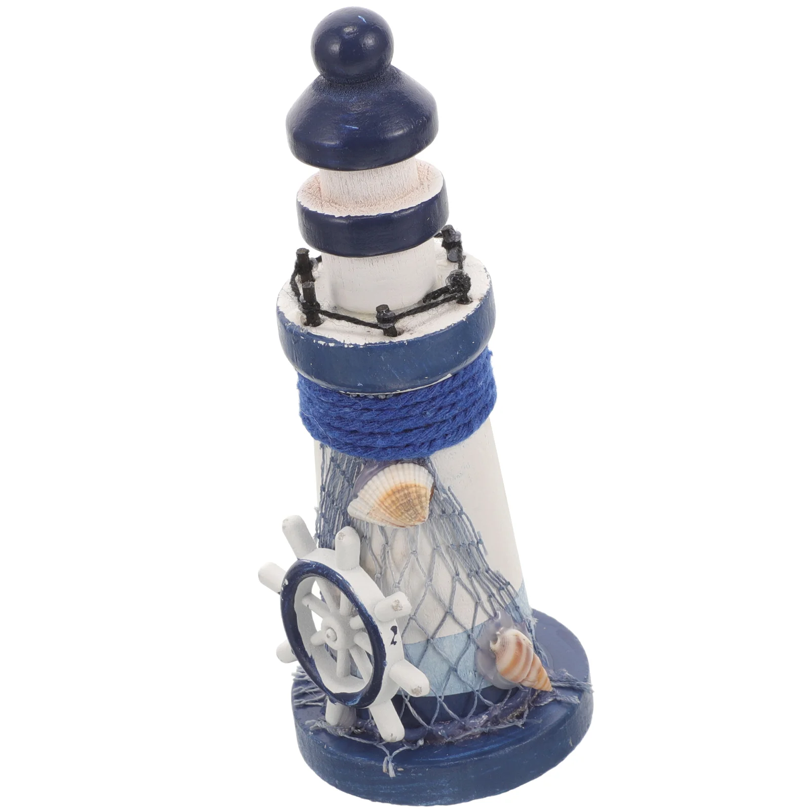 Wooden Lighthouse Decor Nautical Lighthouse Figurine Ocean Rustic Lighted Tower Sea Beach Themed Statue