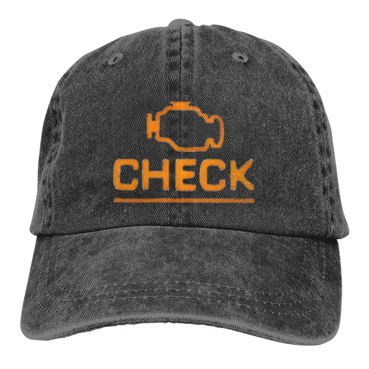 The Elusive Check Engine Light Baseball Caps Vintage Distressed Washed Snapback Hat Unisex Style Unstructured Soft Caps Hat