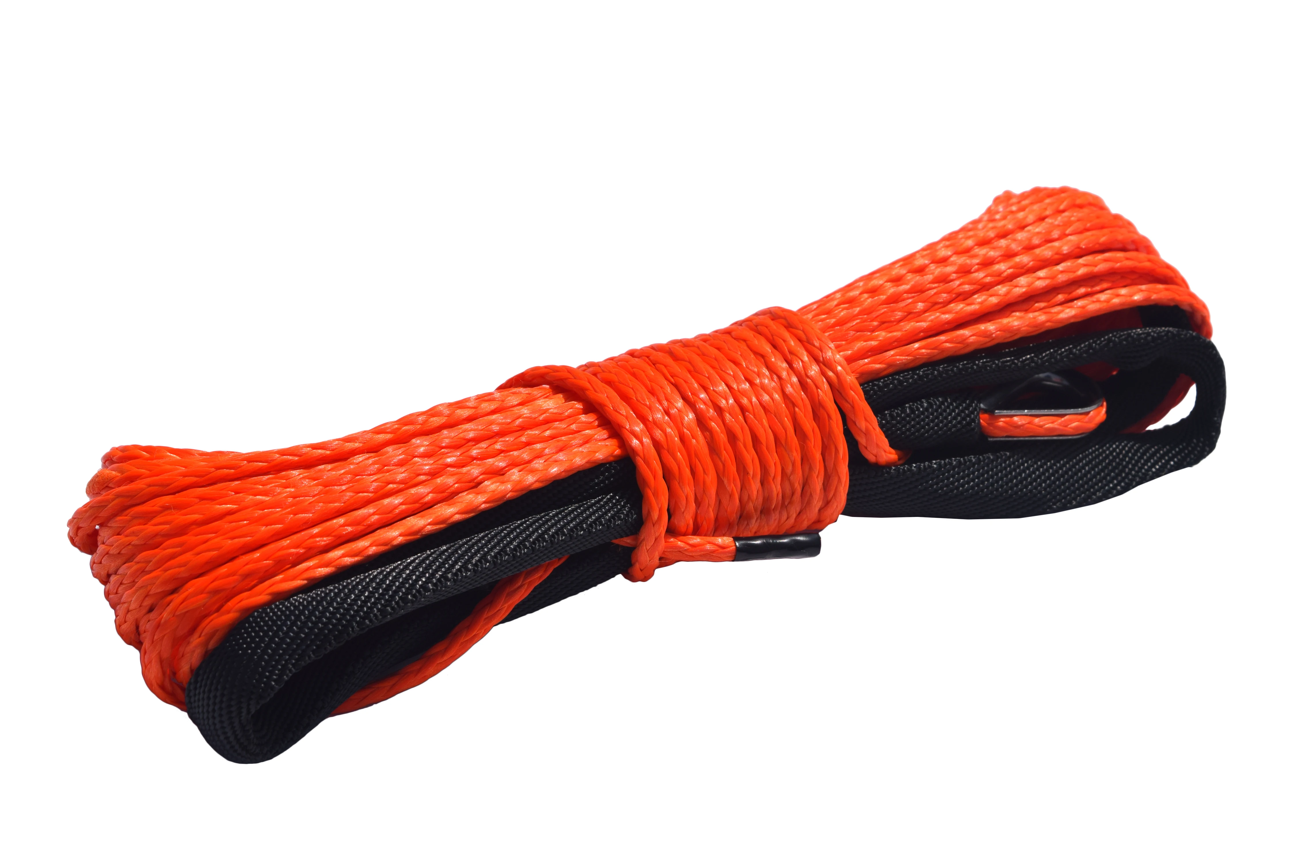 

4mm*15m Orange ATV Winch Line,Synthetic WinchRope for Electronic Winch on ATV/UTV/Snowmobile Autos Recovery