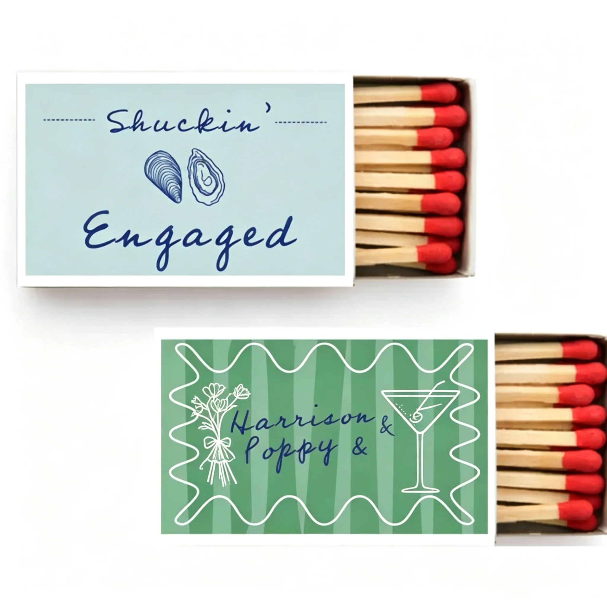 

Custom Wedding Matchbox Oyster Engagement Favors Coastal Wedding Gift for Guests Personalized Beach Party Matches Shuckin Engage