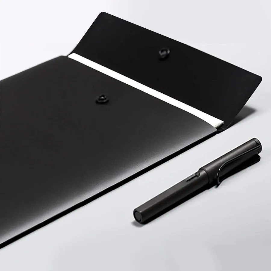 مجلد ملفات عمودي من البوليستر مغلف ملفات بلاستيكي مع زر إغلاق Sp لحزمة ورق بحجم حرف A4 مكونة من 5 قطع باللون الأسود