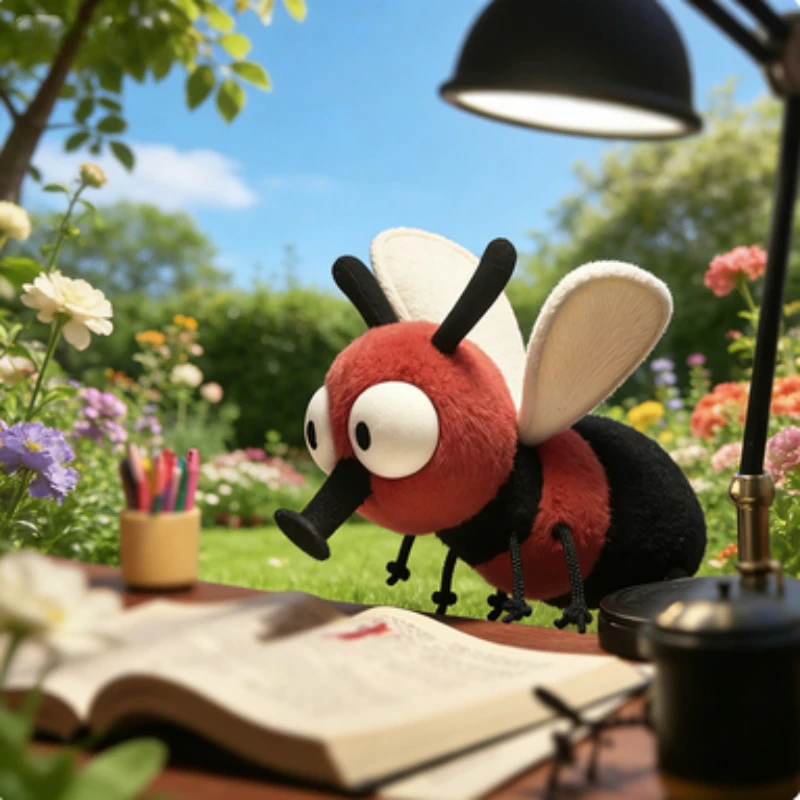 

Zhuoqu Red Fly Plush Toy, Vibrant Fluorescent Stuffed Insect, Luxurious Humorous Collectible for Prank Gifts and Decor