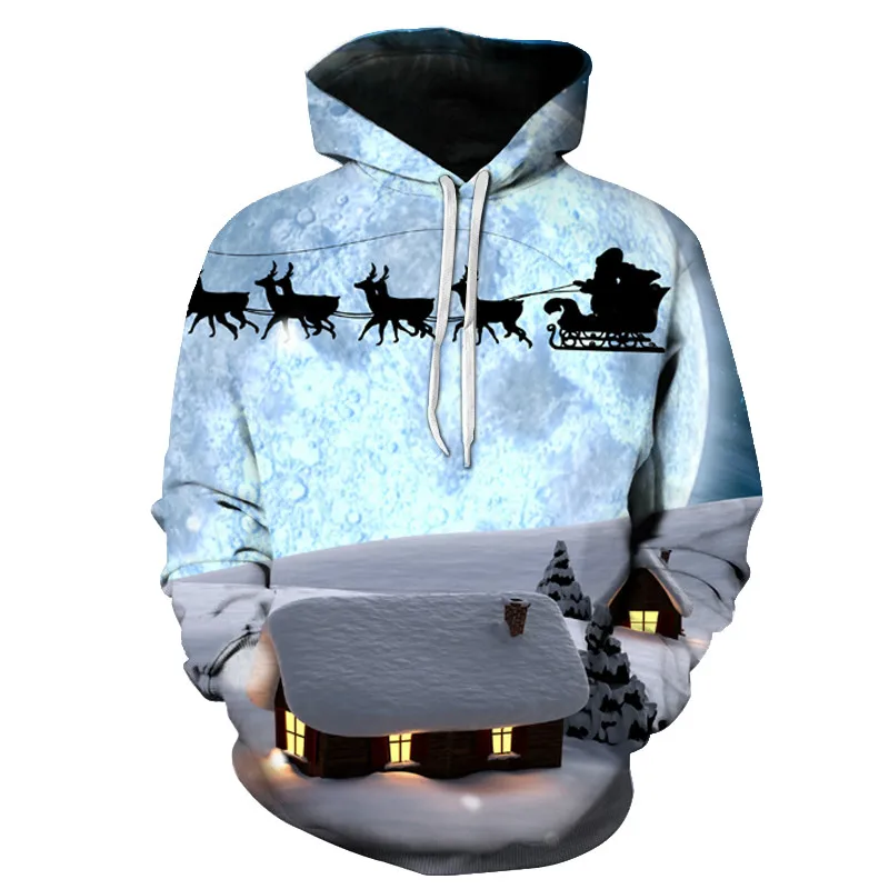 2023 New 3D Snowman Hoodie, Fun Sweatshirt, Punk Hip-hop Hoodie Oversized Sweatshirt Christmas men/women hooded sweaters