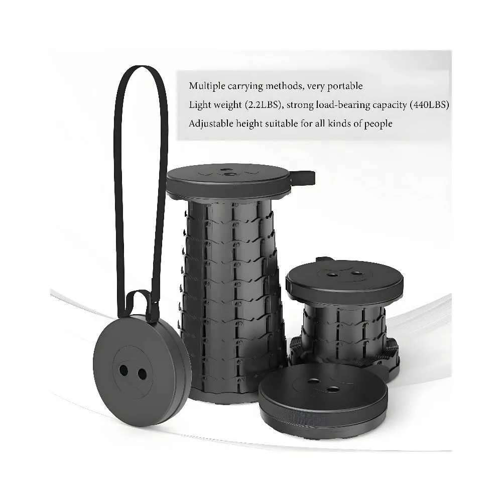 Collapsible Compact Stool Load Bearing Portable Camping Seat Ultra Light Hiking Fishing Outdoor Activities Bus Subway Commuting