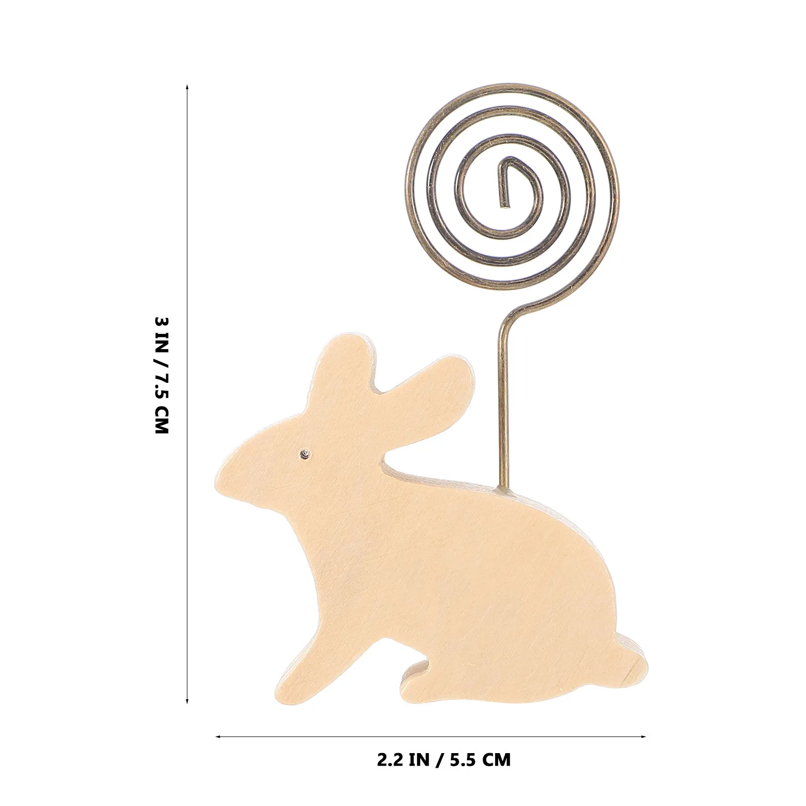 Fine Craftsmanship Wooden Iron Rabbit Memo Clip Photo Holder Desktop Stand for Notes Photos Easter Home Office Decor Bunny