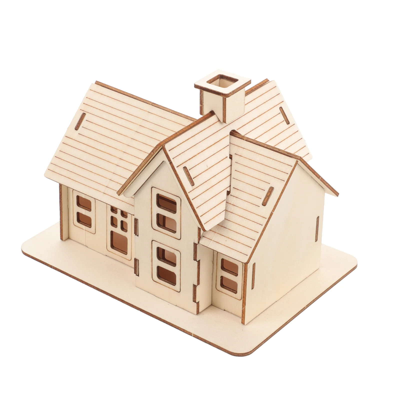 

Log Cabin Model Wood Puzzle DIY Assembly House Assembling for Adults Small Wooden 3d Funny Puzzles Child Toy