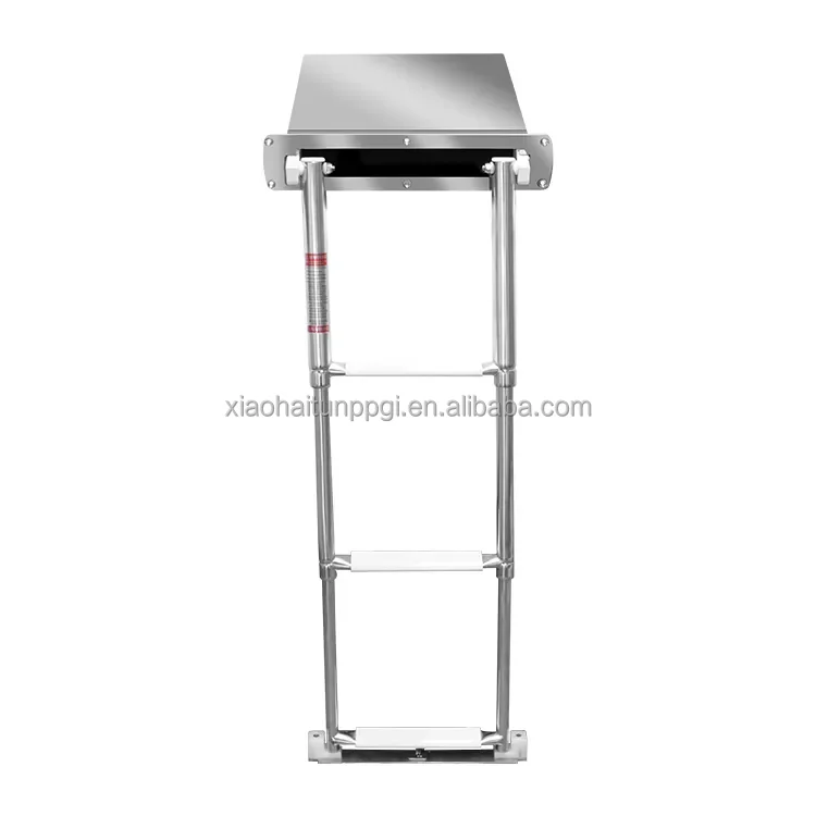 Stainless Steel 3-Step Concealed Box Telescopic Sport Swim Ladder for Boat Yacht view 5