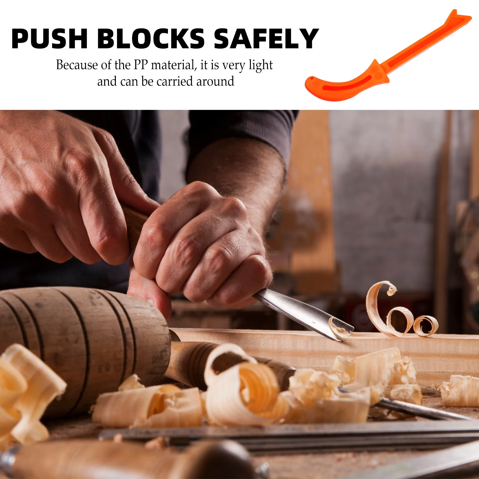 

1pc Woodworking Push Handle Bar Tool Utility Safety Push Block For Carpentry Lightweight Durable Pp Material Multi-Use Hand