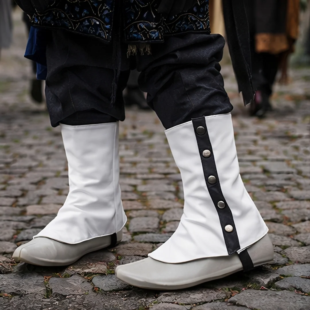 Picture 5: Retro Medieval Renaissance Boot Covers Men Women Vintage 19th Century Steampunk Leg Guards Pirate Cosplay Costume Props