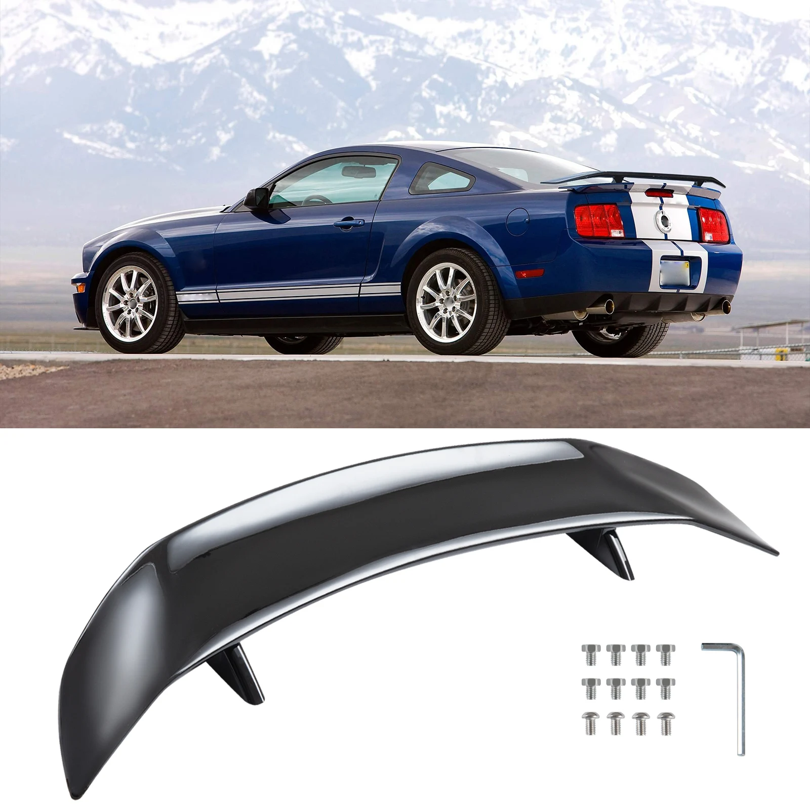

Gloss Black 47" Rear Trunk Spoiler Racing GT Wing For Ford Mustang 1994-2004