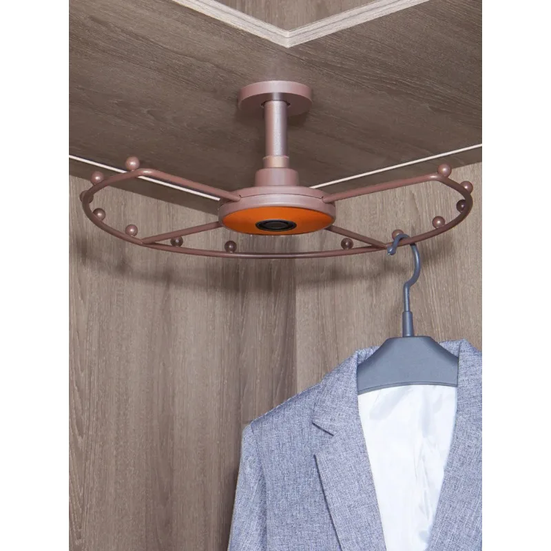 #Rotating hanger 360-degree multi-functional cloakroom household three-layer clothes hanger built-in corner wardrobe hanger