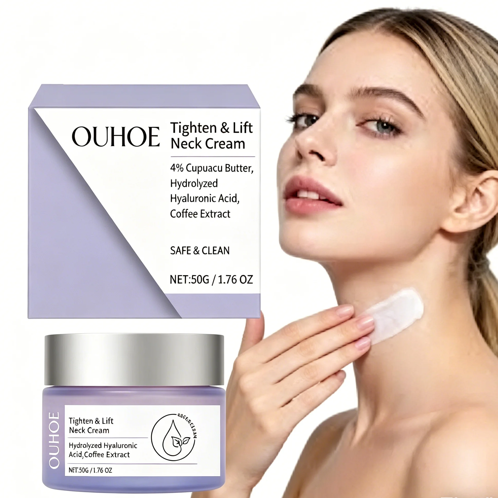 Sodium Hyaluronate Neck Moisturizer hydrating Cream Enriched With Cupuaçu Butter,Designed To Create,Firm Skin On The Neck&Chest