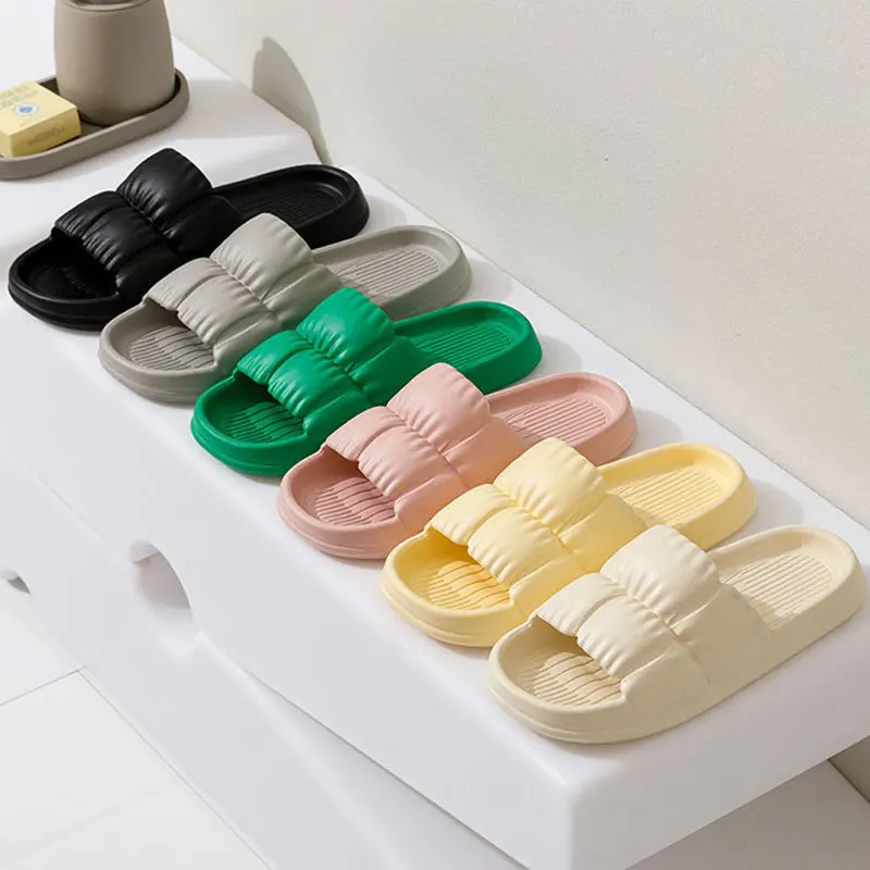 Women Home Shoes Platform Slipper Summer Beach Flip Flops Women EVA Soft Sole Flat Shoes Mute Non-slip Slides Beach Sandal