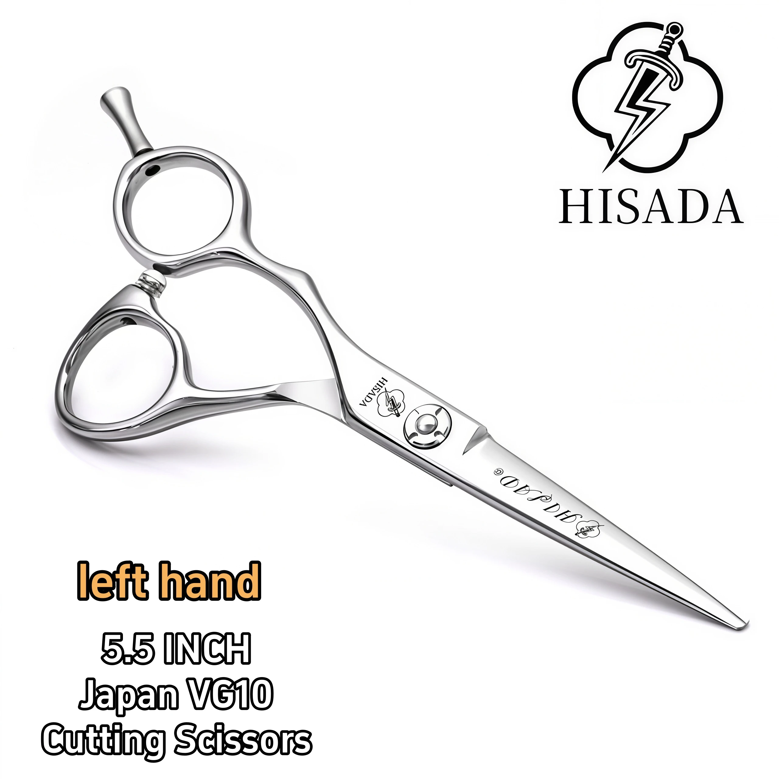HISADA 5.5 inch left hand Hair Cutting Scissors,Hair scissors designed specifically for the left handSharper and more durable