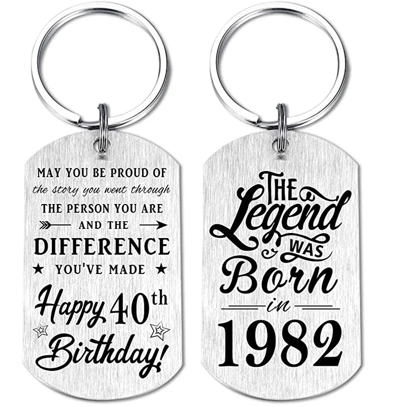 30th / 50th/ 70th/ 60th/ 80th Birthday Gifts for Men Women Him Her ,Happy Birthday Personalized Keychain, Men Gifts for Birthday