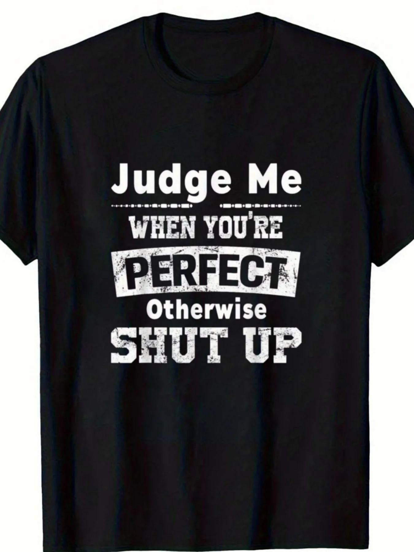 Camiseta con cita humorística para hombre, talla grande, con la frase 'Assess Me When You'Re Flawless & Be Quiet', holgada, azul marino, para uso casual y laboral, tela suave y transpirable, para fiestas, playa y deportes, ropa para actividades al aire libre | Ropa Casual para Todas las Temporadas, Tallas Grandes