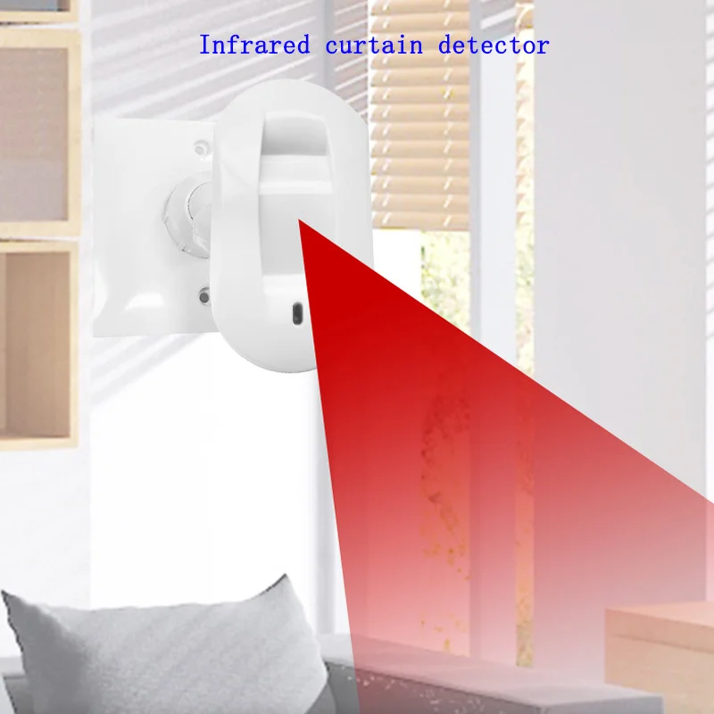 HC-610 Human Body Motion Wide Angle Detection Plug-in Door and Window Alarm 86 Bracket Wired Passive Infrared Curtain Detector