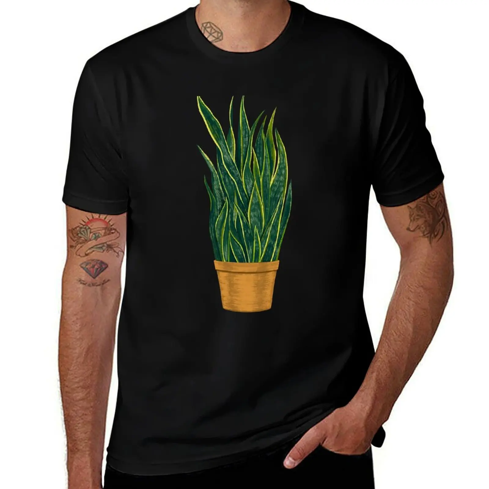 

Snake Plant - Sansevieria Illustration T-Shirt man t shirt cotton t shirt for man T-Shirt