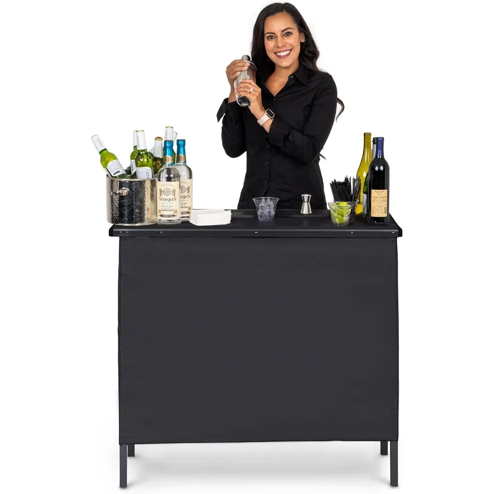

Activity portable bar table, 3-skirt or LED pop-up mobile cocktail table with travel suitcase