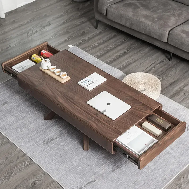 LSLuxury Nordic Wood Coffee Tables Clear Hardcover Low Floor Coffe Table Center Modern Minimalist Tavolino Da Salotto Furniture