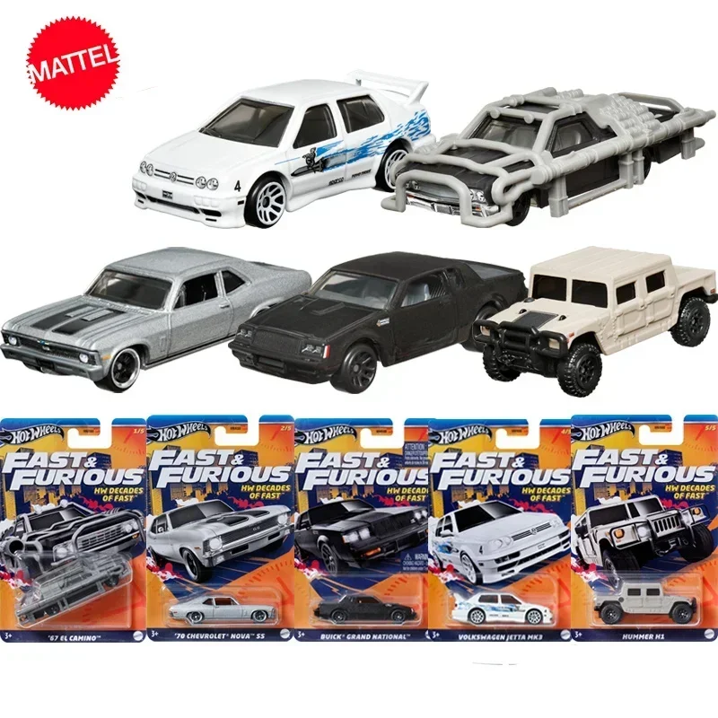 Original Mattel Hot Wheels HNR88 Car 1/64 Diecast Fast & Furious HW Decades of Fast Set Vehicle Toys for Boys Collection Gift