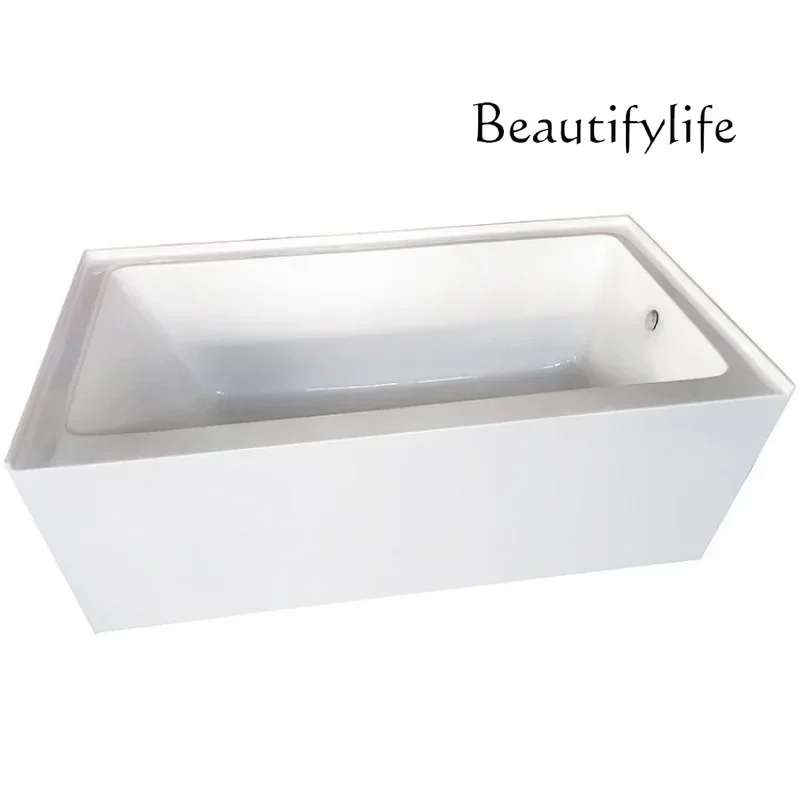 

88.New household single-sided skirt bathtub acrylic independent bathtub general merchandise white basic bathtub